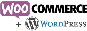Logos of Woocommerce plus Wordpress show how together they make for a great ecommerce experience